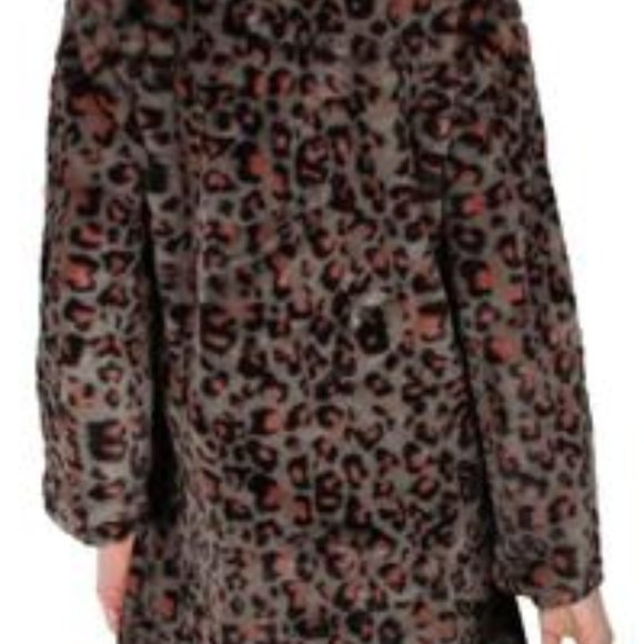 NEW Steve Madden Faux Fur Leopard coat, size Medium - Picture 5 of 5